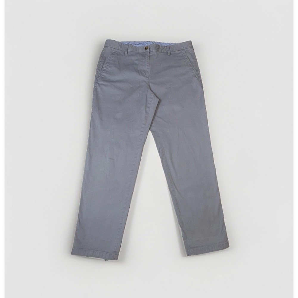 Talbots Relaxed Chino Pants Size 10 Gray Flat Front 33x28
